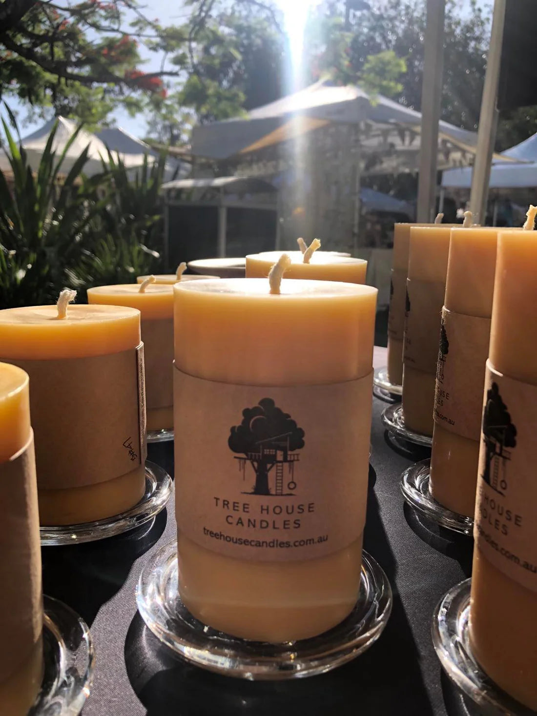 'Tree House' Large Beeswax Pillar Candle