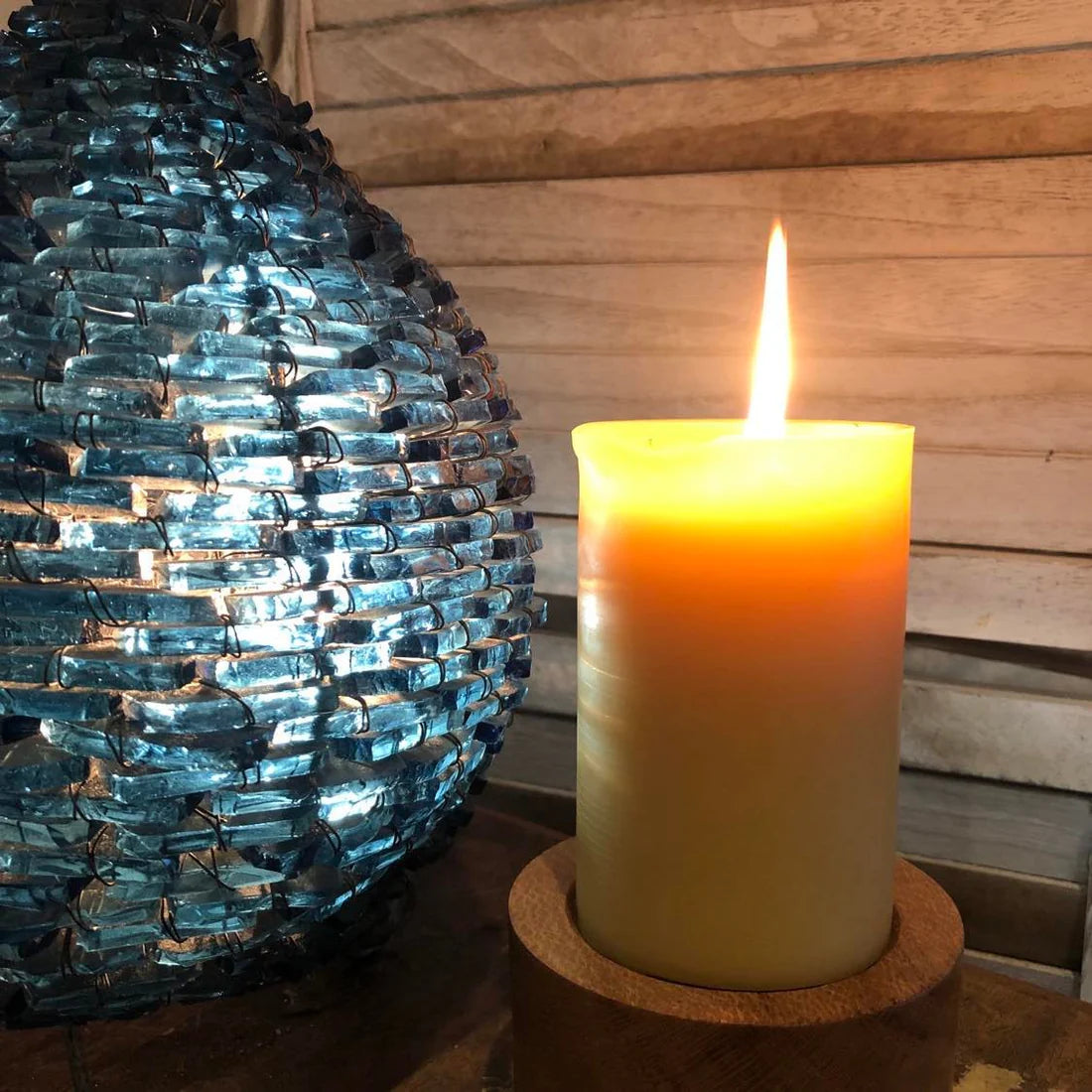 'Tree House' Large Beeswax Pillar Candle