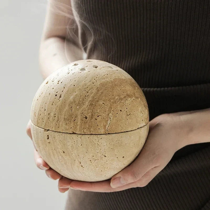 10cm Wabi-Sabi Style 9 Holes Sphere Incense Burner