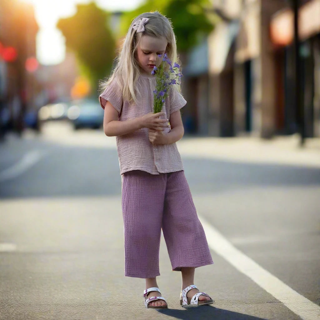 'Bobbi' 100% Cotton Wide-Legged Pants