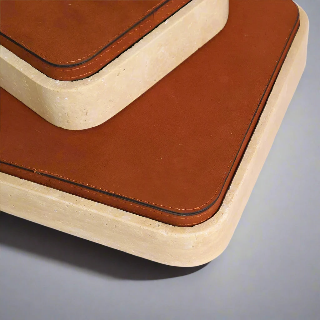 Stone & Hide Square Jewellery Box
