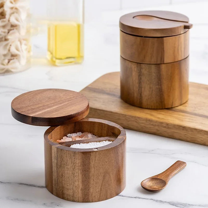Acacia Salt Tank Seasoning Box