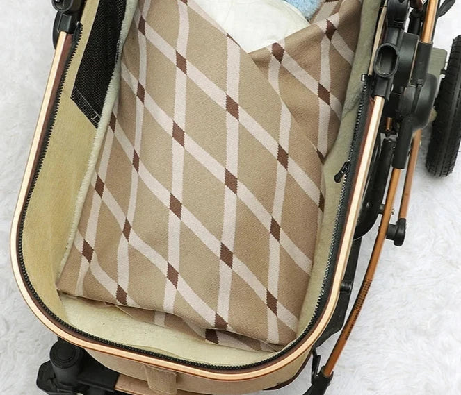 Cozy Plaid Dark Khaki Baby Blanket