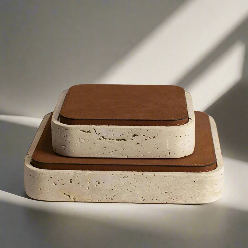 Stone & Hide Square Jewellery Box