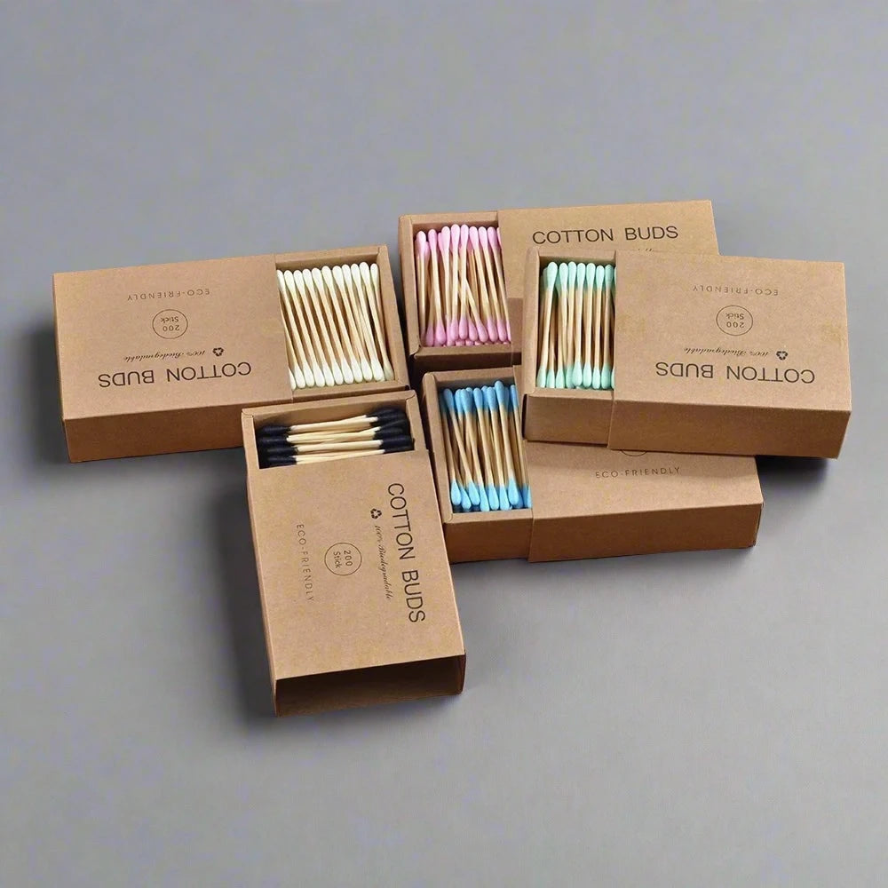 1000Pcs COLOUR MIX Bamboo Cotton Buds