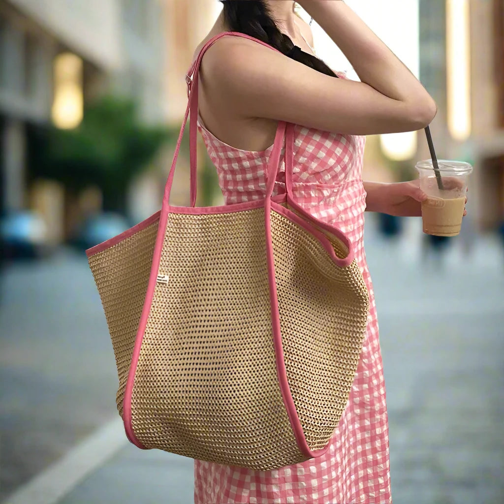 Coastal Breeze Woven Tote Bag