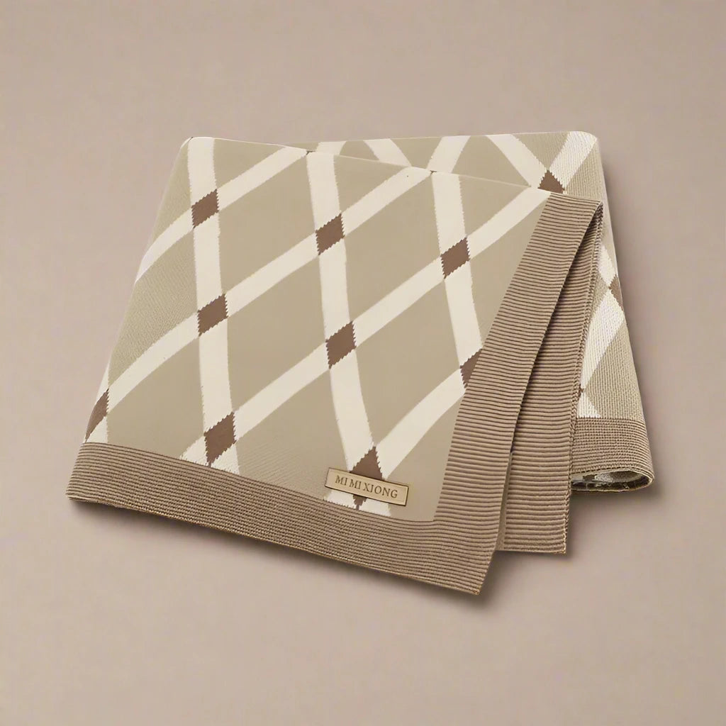Cozy Plaid Dark Khaki Baby Blanket