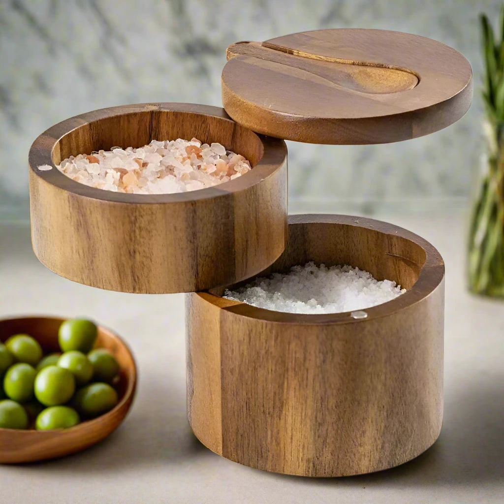 Acacia Salt Tank Seasoning Box