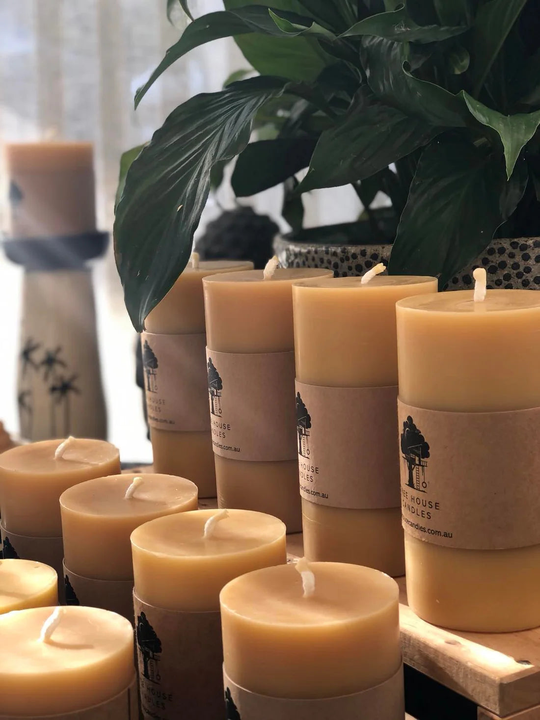 'Tree House' Extra Large Beeswax Pillar Candle