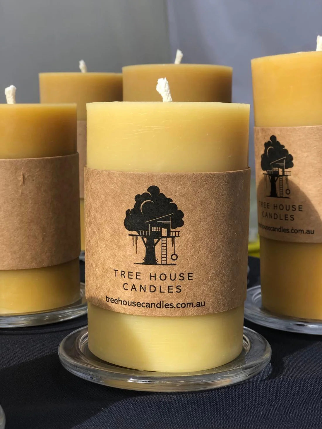 'Tree House' Large Beeswax Pillar Candle