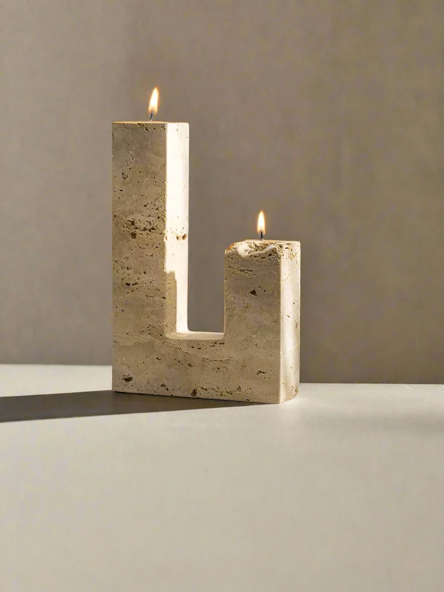 Tranquil Glow Marble Candle Holder