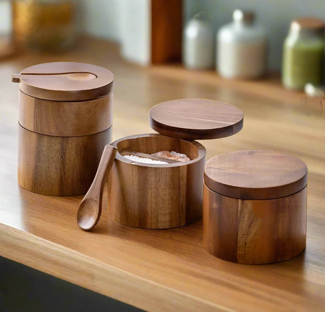 Acacia Salt Tank Seasoning Box