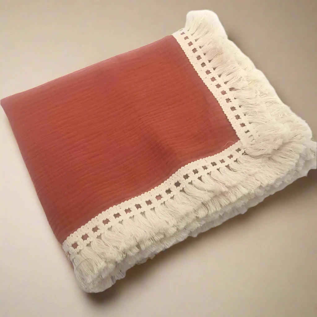 DreamWeave Muslin Fringed Baby Blanket