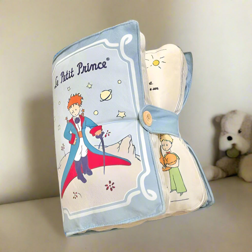 Children's book with cartoon characters on a soft surface